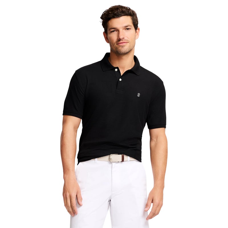 IZOD Men's Slim-Fit Advantage Performance Short-Sleeve Solid Polo Shirt, Black, XX-Large - Image 1